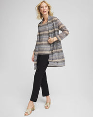 Chico's Collections Travelers™ Knit Chevron Open-Front Cardigan