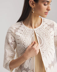 Chico's Collections Travelers™ Collection Embroidered 3/4 Sleeve Jacket