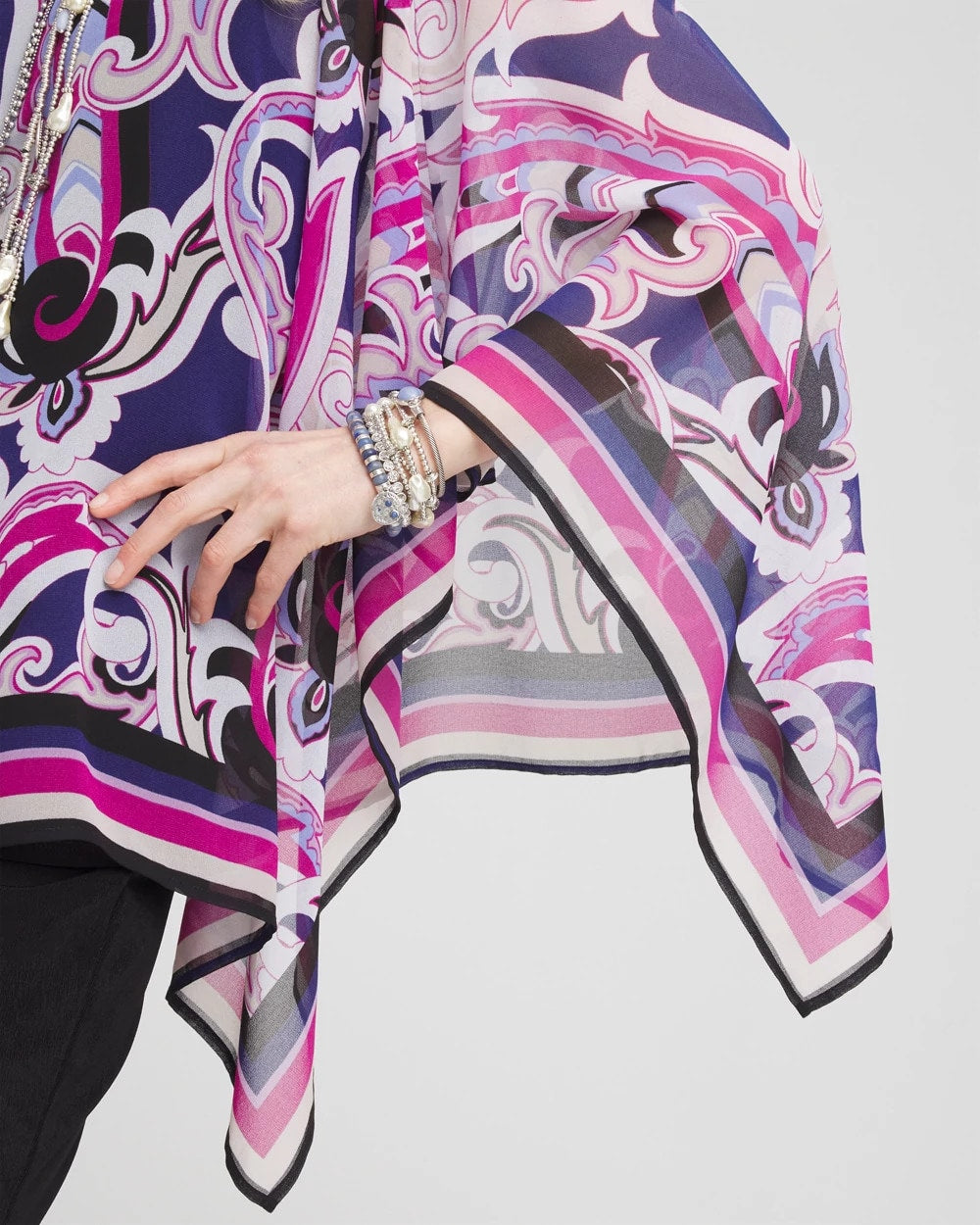 Chico's Collections Travelers™ Paisley Chiffon Layered Top