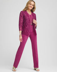 Chico's Collections Travelers™ Collection Embroidered Lace Cutwork Jacket