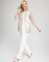 Chico's Collections Travelers™ Collection Metallic 3/4 Sleeve Jacket