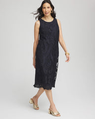 Chico's Collections Travelers™ Mesh Appliqué Midi Dress