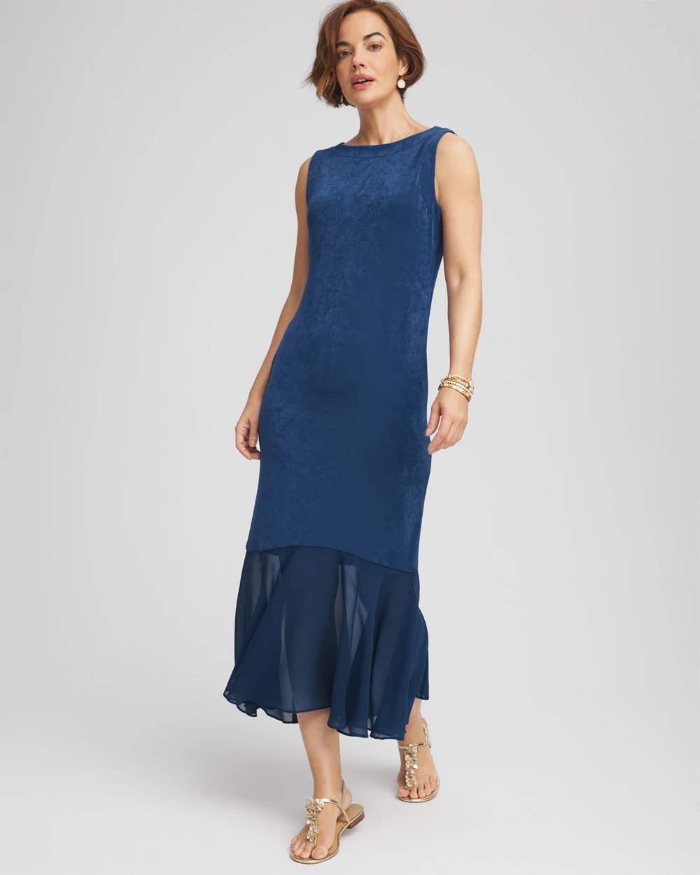 Chico's Collections Travelers™ Petite Chiffon Hem Dress