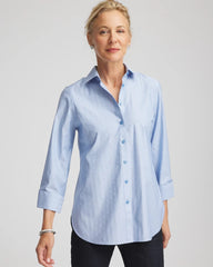 Chico's Collections No Iron™ Striped Jacquard Sateen Shirt