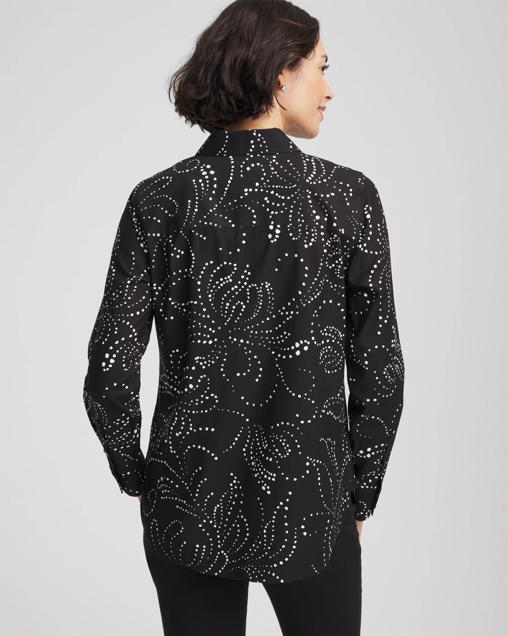 Chico's Collections No Iron™ Findot Print Sateen Shirt