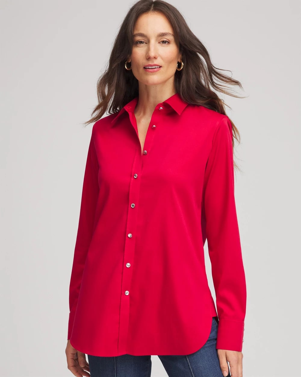 Chico's Collections No Iron™ Rhinestone Button Shirt