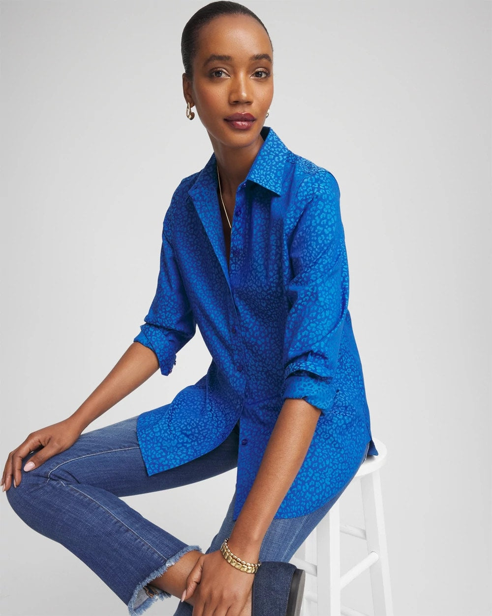 Chico's Collections No Iron™ Jacquard Animal Motif Shirt