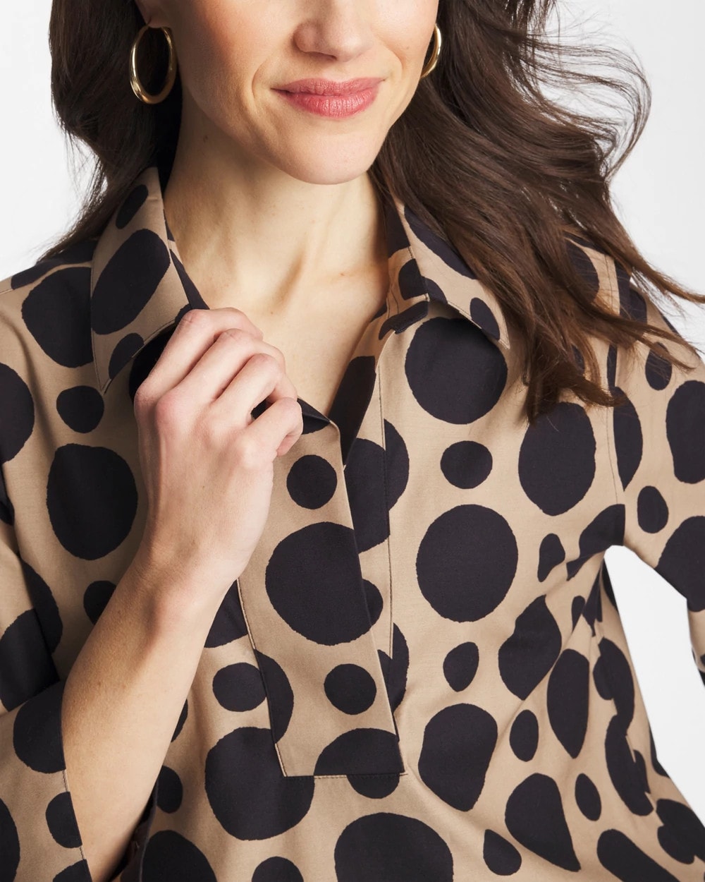 Chico's Collections No Iron™ Stretch Global Dots Popover Tunic