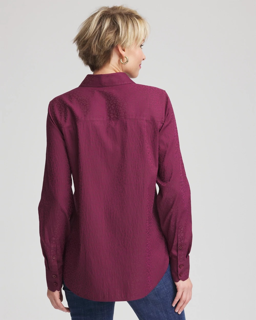 Chico's Collections No Iron™ Jacquard Chianti Animal-Motif Shirt