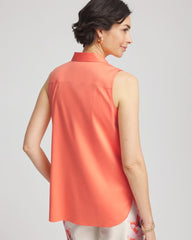 Chico's Collections No Iron™ Sleeveless Sateen-Stretch Shirt