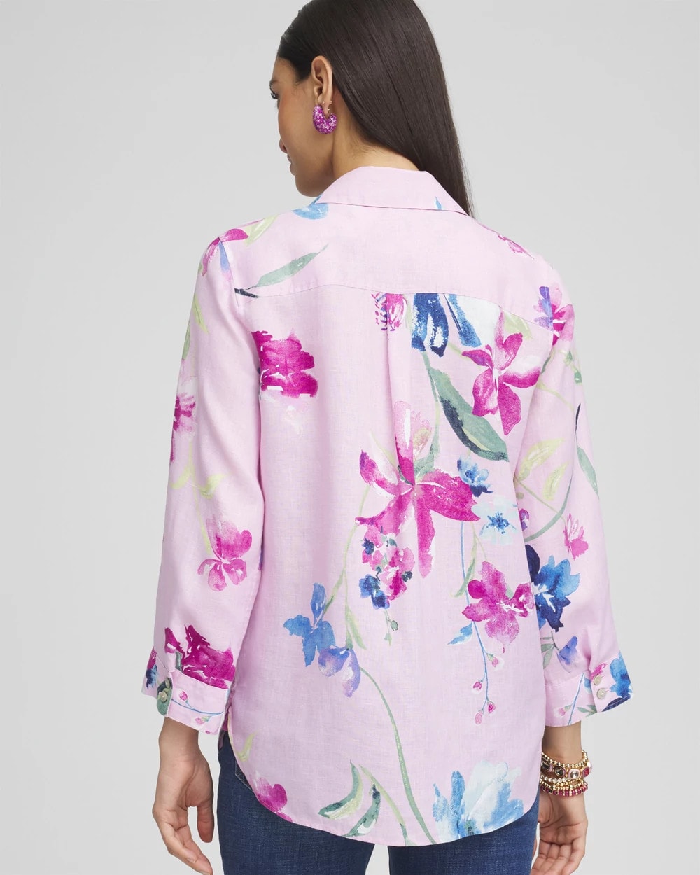 Chico's Collections No Iron™ Floral Linen Shirt