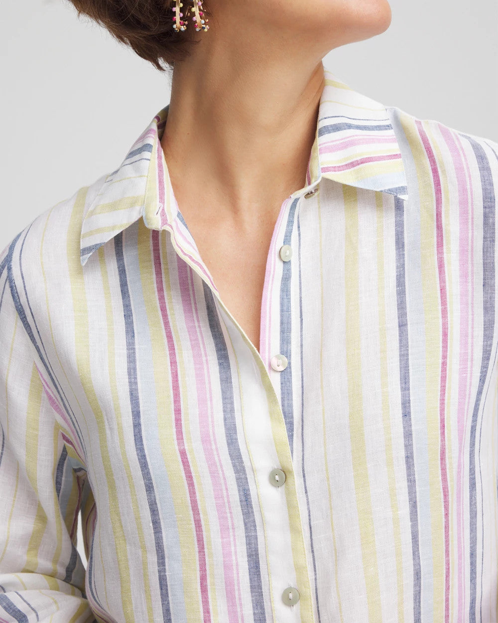 Chico's Collections No Iron™ Multi Stripe Linen Shirt
