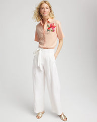 Chico's Collections No Iron™ Embroidered Floral Short-Sleeve Shirt