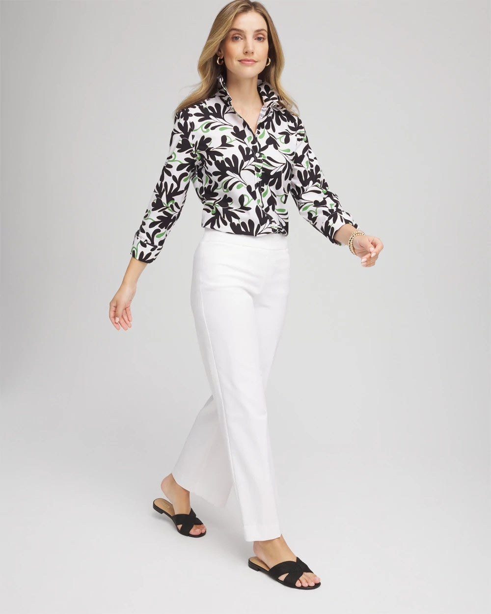 Chico's Collections No Iron™ Abstract Floral Shirt