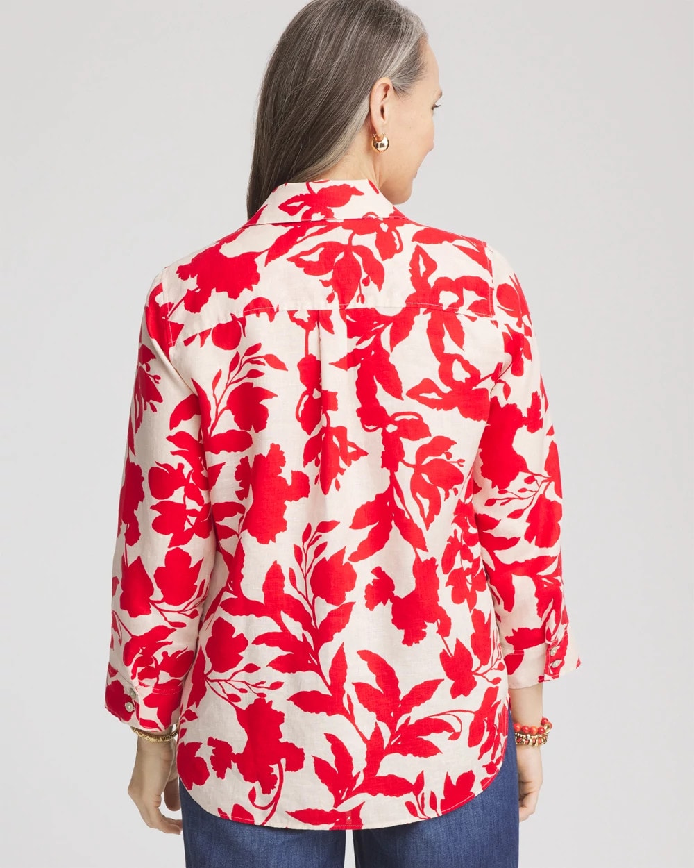 Chico's Collections No Iron™ Floral Linen Shirt