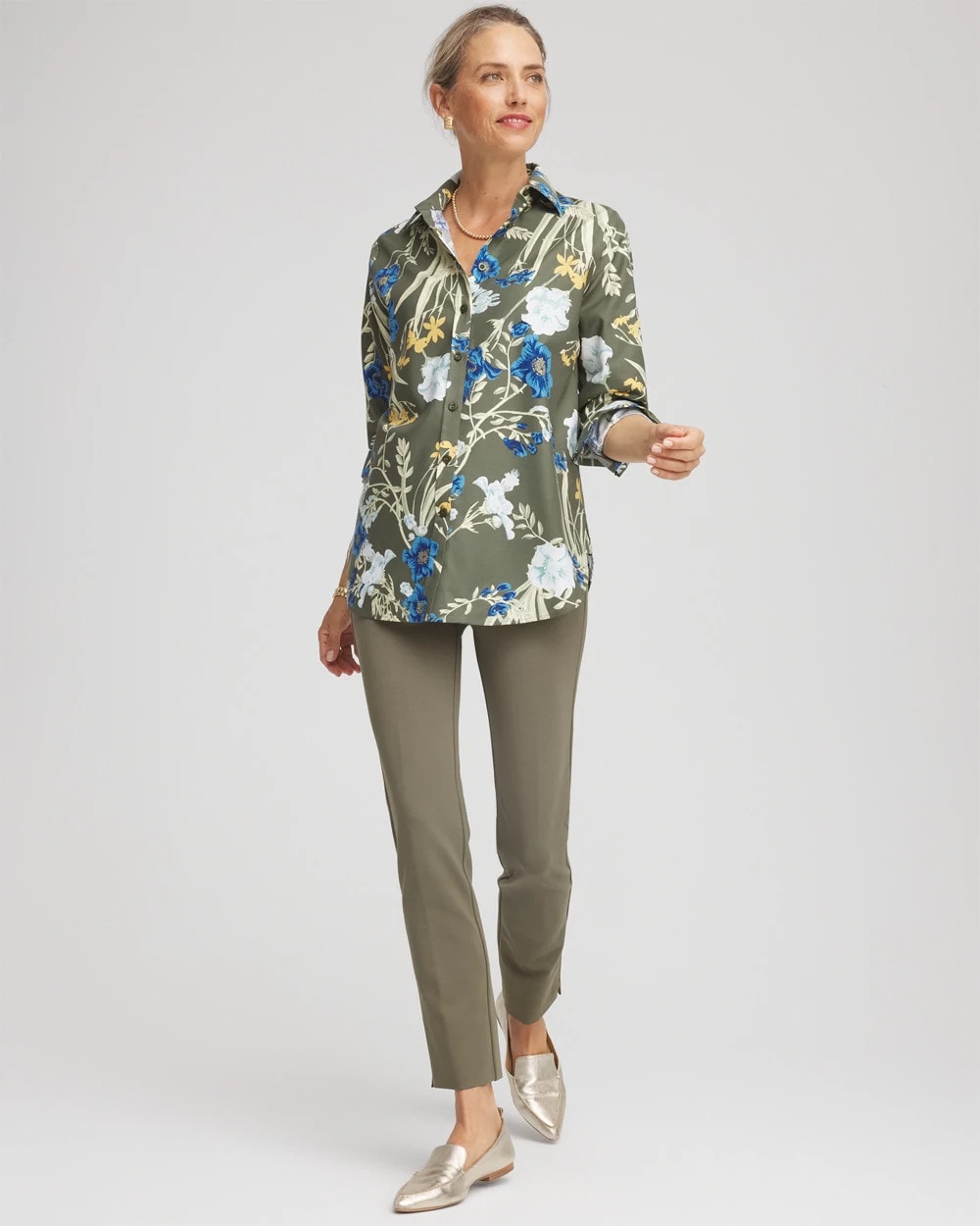 Chico's Collections No Iron™ Printed Sateen Shirt