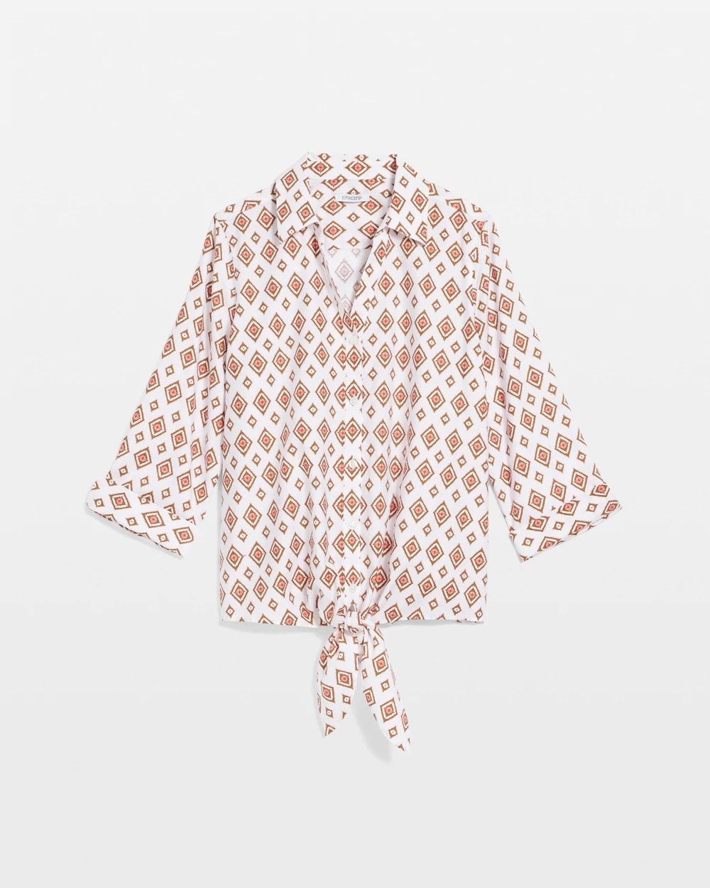 Chico's Collections No Iron™ Tie-Front Geo-Print Shirt