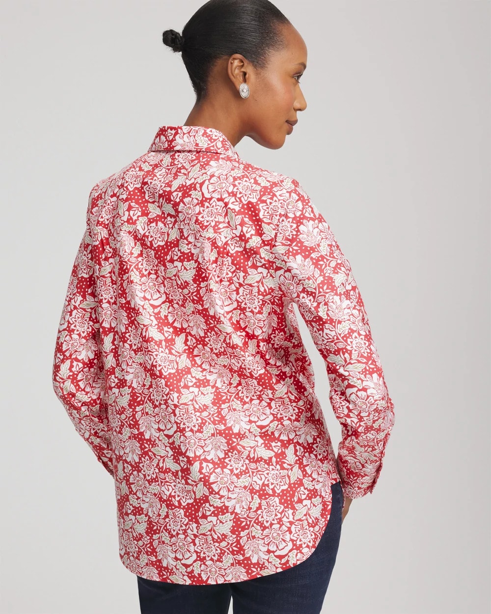 Chico's Collections No Iron™ Long-Sleeved Folklore-Floral Shirt