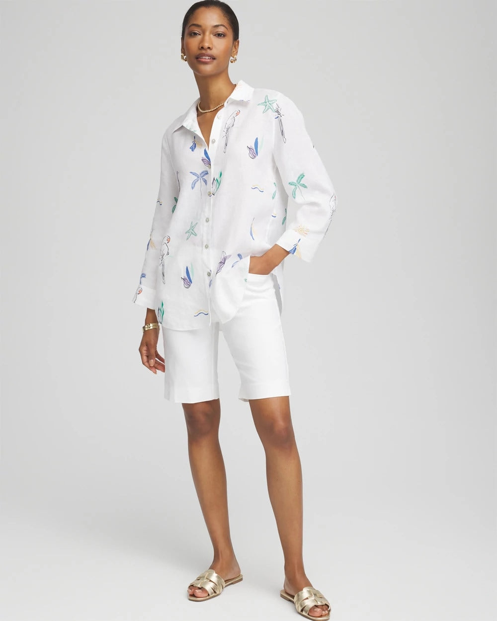 Chico's Collections No Iron™ Island Linen Shirt