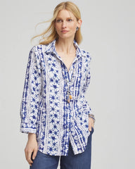 Chico's Collections No Iron™ Star Print Linen Shirt