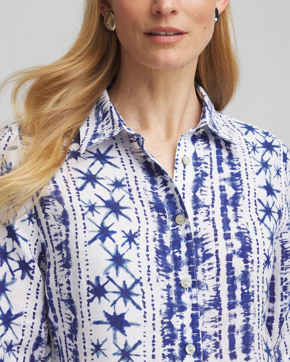 Chico's Collections No Iron™ Star Print Linen Shirt