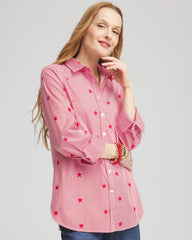 Chico's Collections No Iron™ Stars & Stripes  Sateen Shirt