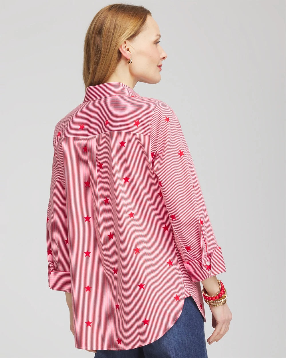 Chico's Collections No Iron™ Stars & Stripes  Sateen Shirt
