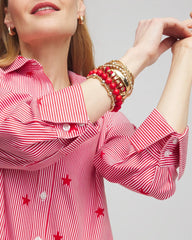 Chico's Collections No Iron™ Stars & Stripes  Sateen Shirt