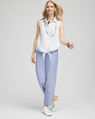 Chico's Collections No Iron™ Linen Tie-Front Sleeveless Shirt