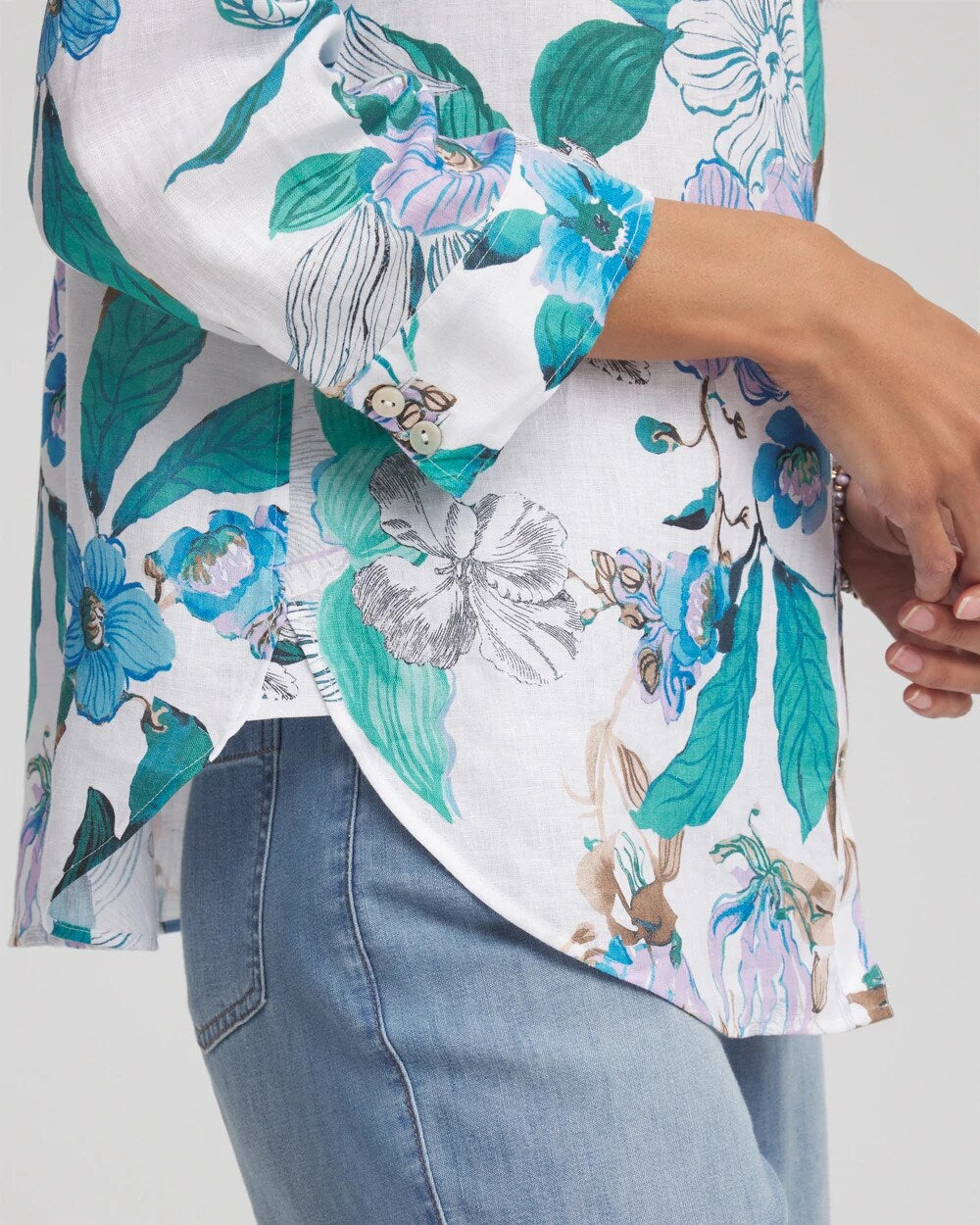 Chico's Collections No Iron™ Floral Linen Shirt