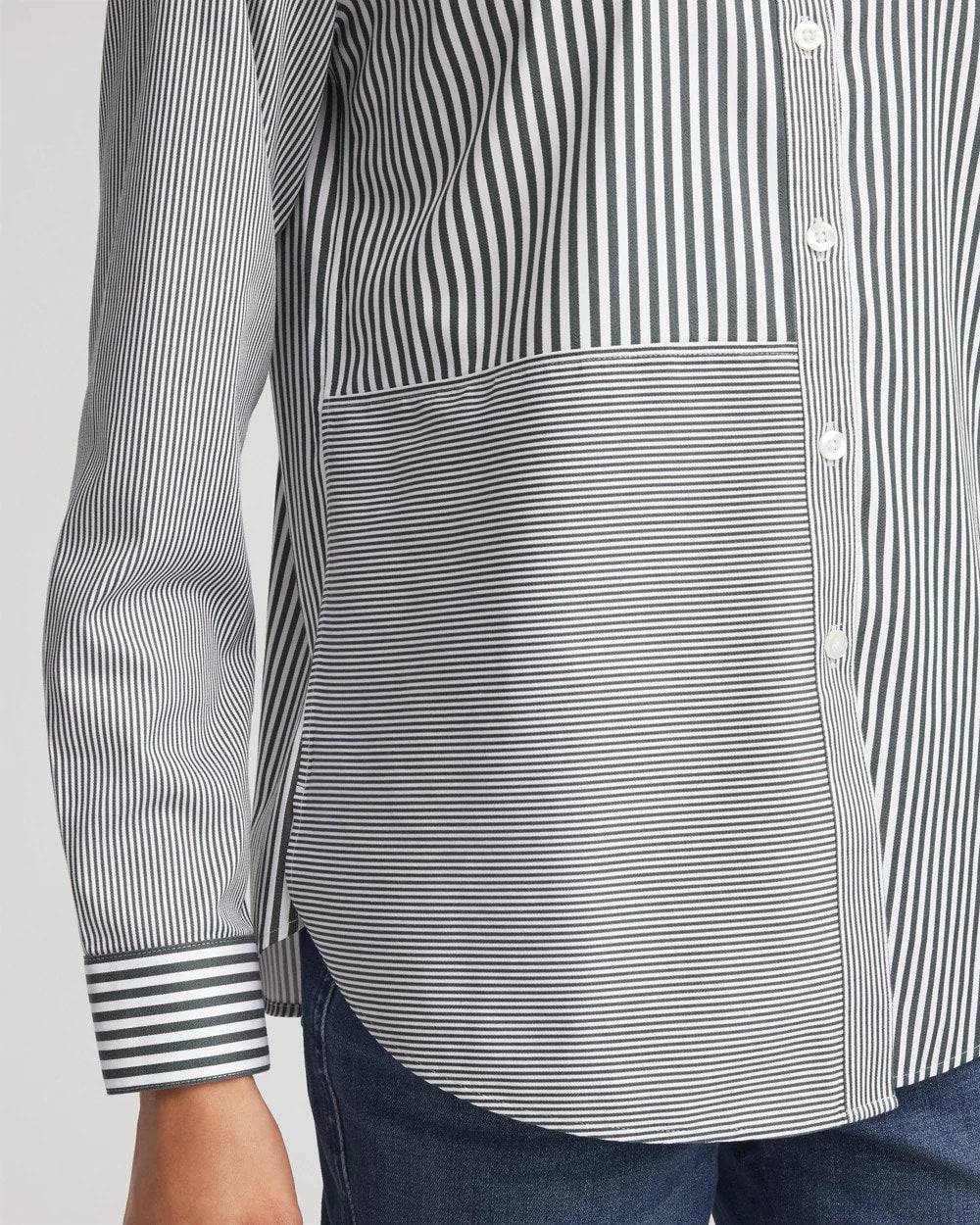 Chico's Collections No Iron™ Colorblock Striped Shirt