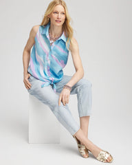Chico's Collections No Iron™ Linen Tie-Front Sleeveless Shirt