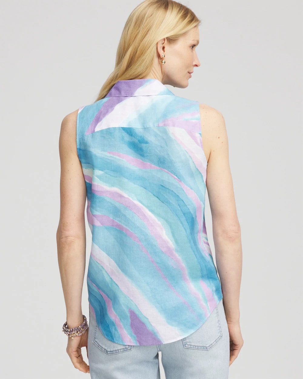 Chico's Collections No Iron™ Linen Tie-Front Sleeveless Shirt