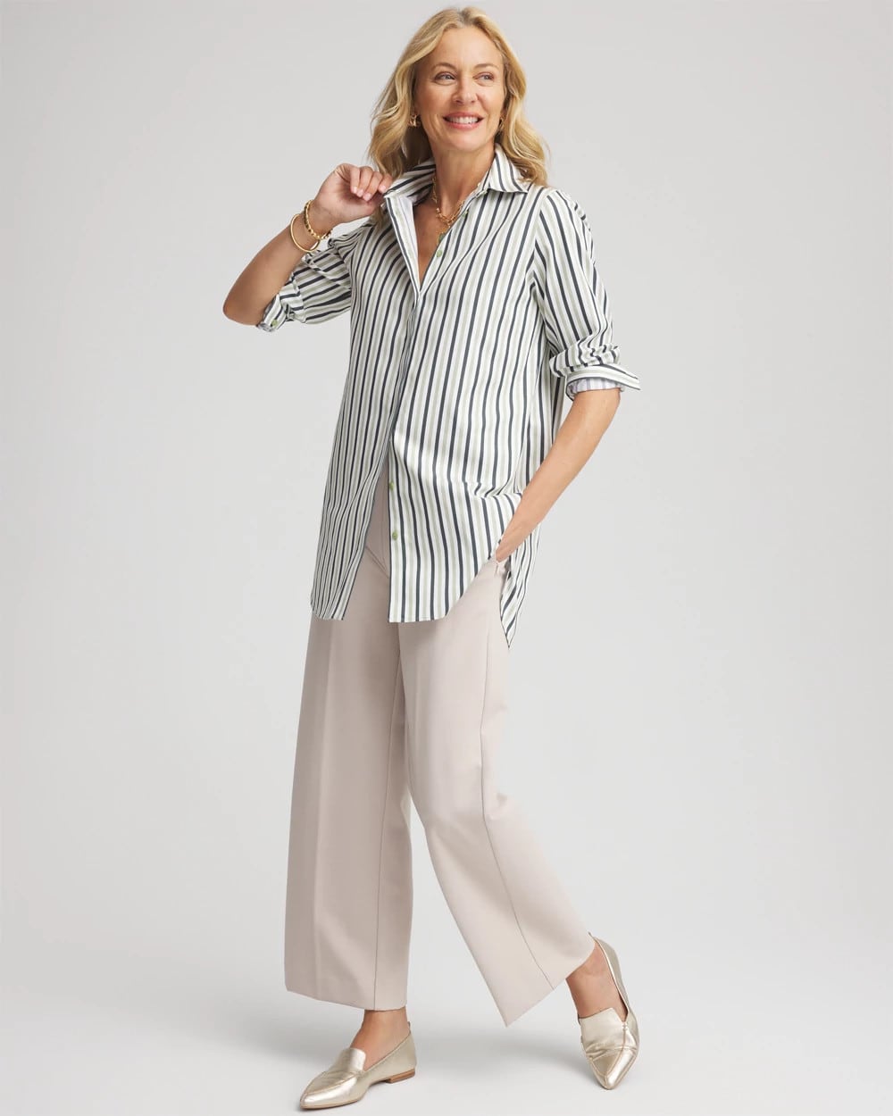 Chico's Collections No Iron™ Striped Shirt