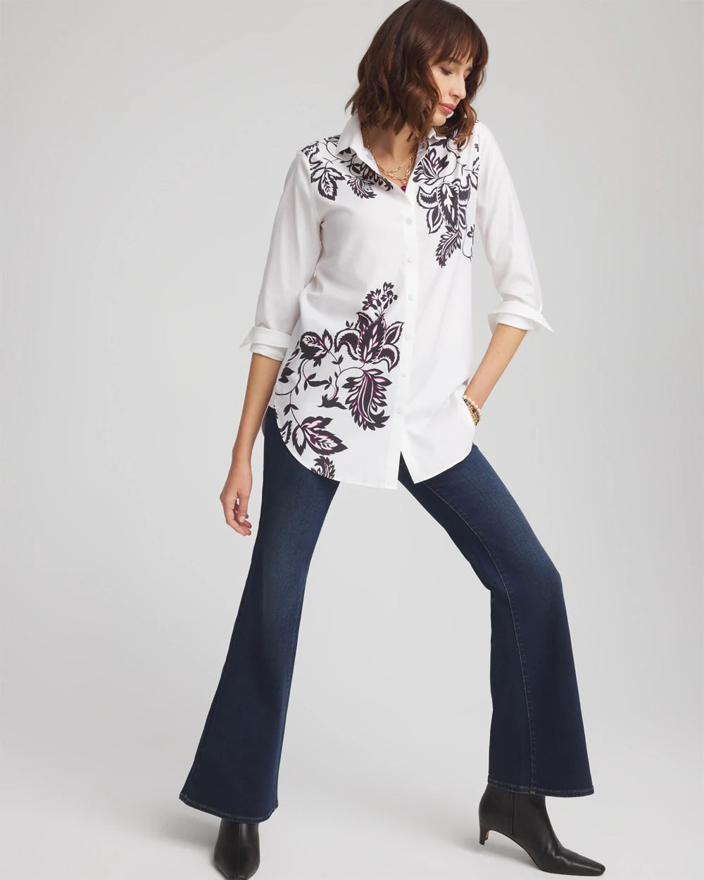 Chico's Collections No Iron™ Floral Stretch Tunic