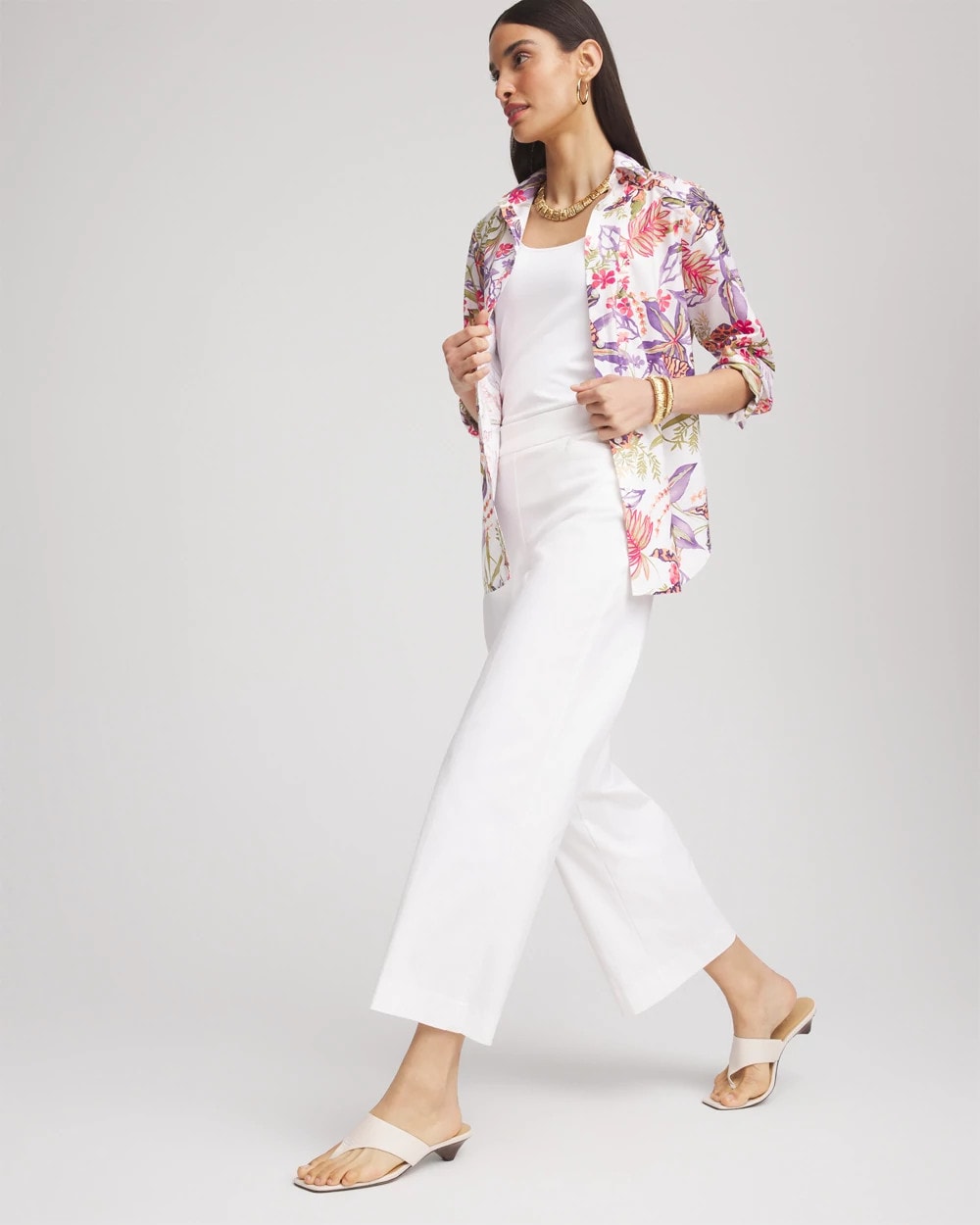 Chico's Collections No Iron™ Tropical Floral Stretch Shirt
