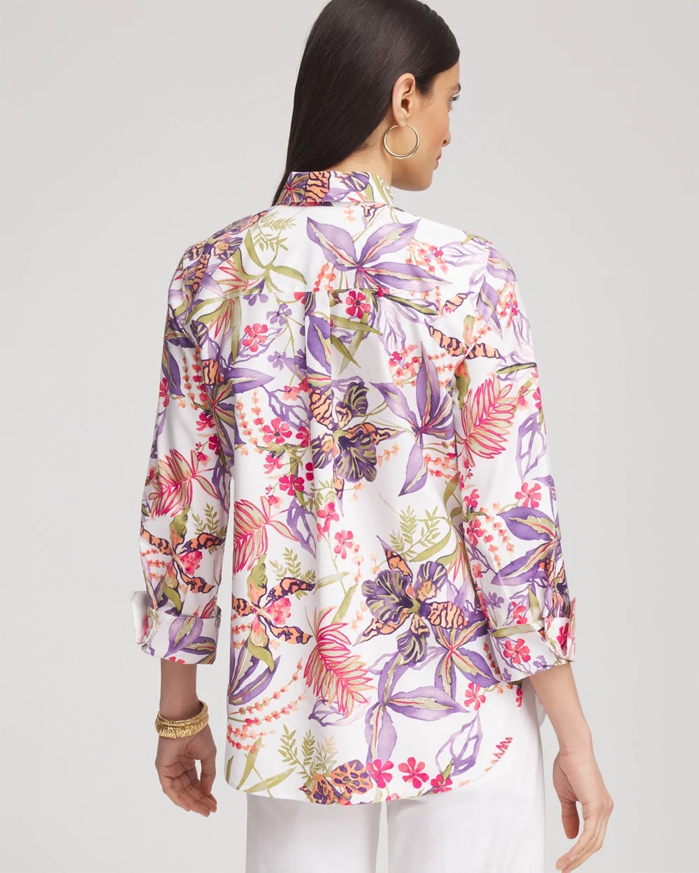 Chico's Collections No Iron™ Tropical Floral Stretch Shirt