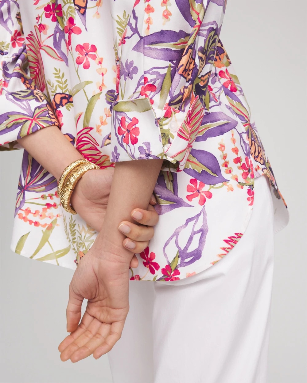 Chico's Collections No Iron™ Tropical Floral Stretch Shirt