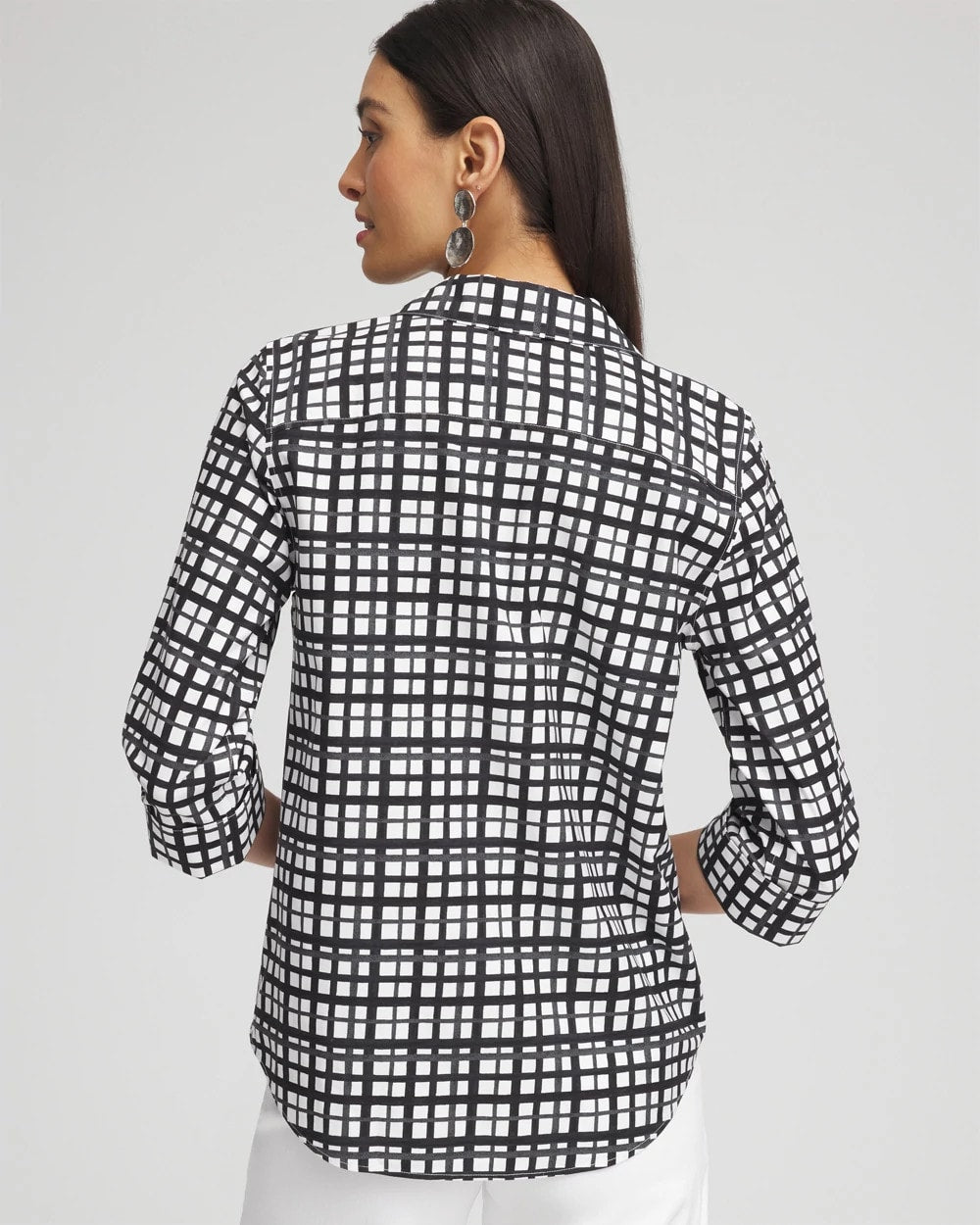 Chico's Collections No Iron™ Plaid Tie-Front Top