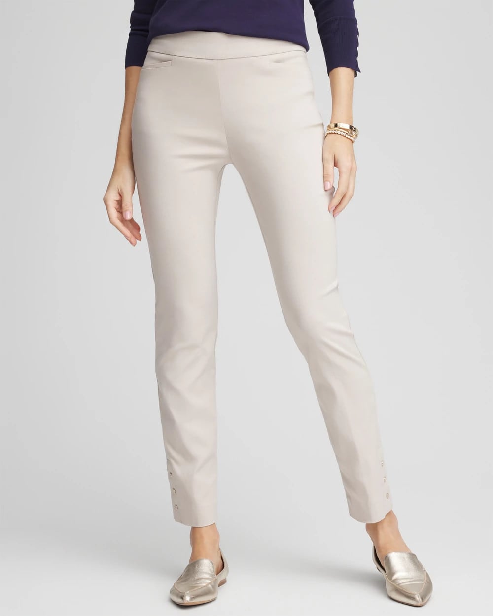 Chico's Collections Brigitte™ Pull-On Slim Rivet Ankle Pants