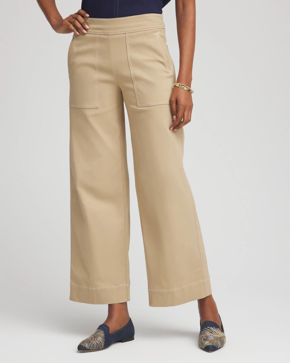 Chico's Collections Brigitte™ Utility Wide-Leg Cropped Pants