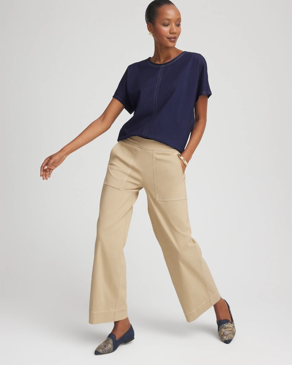 Chico's Collections Brigitte™ Utility Wide-Leg Cropped Pants