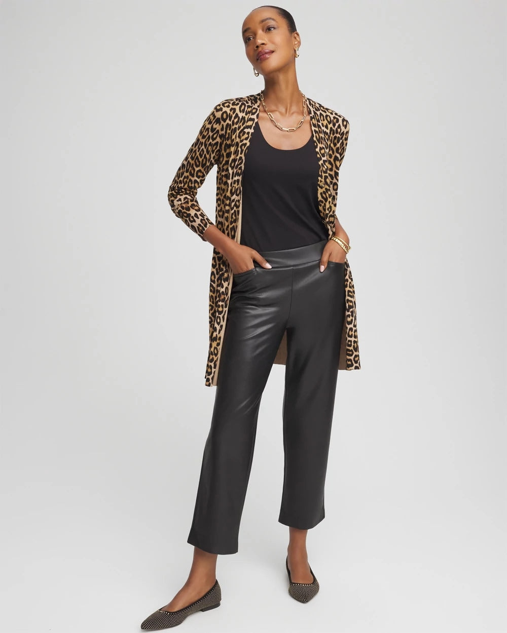 Chico's Collections Faux Leather Brigitte™ Pull-On Cropped Pants