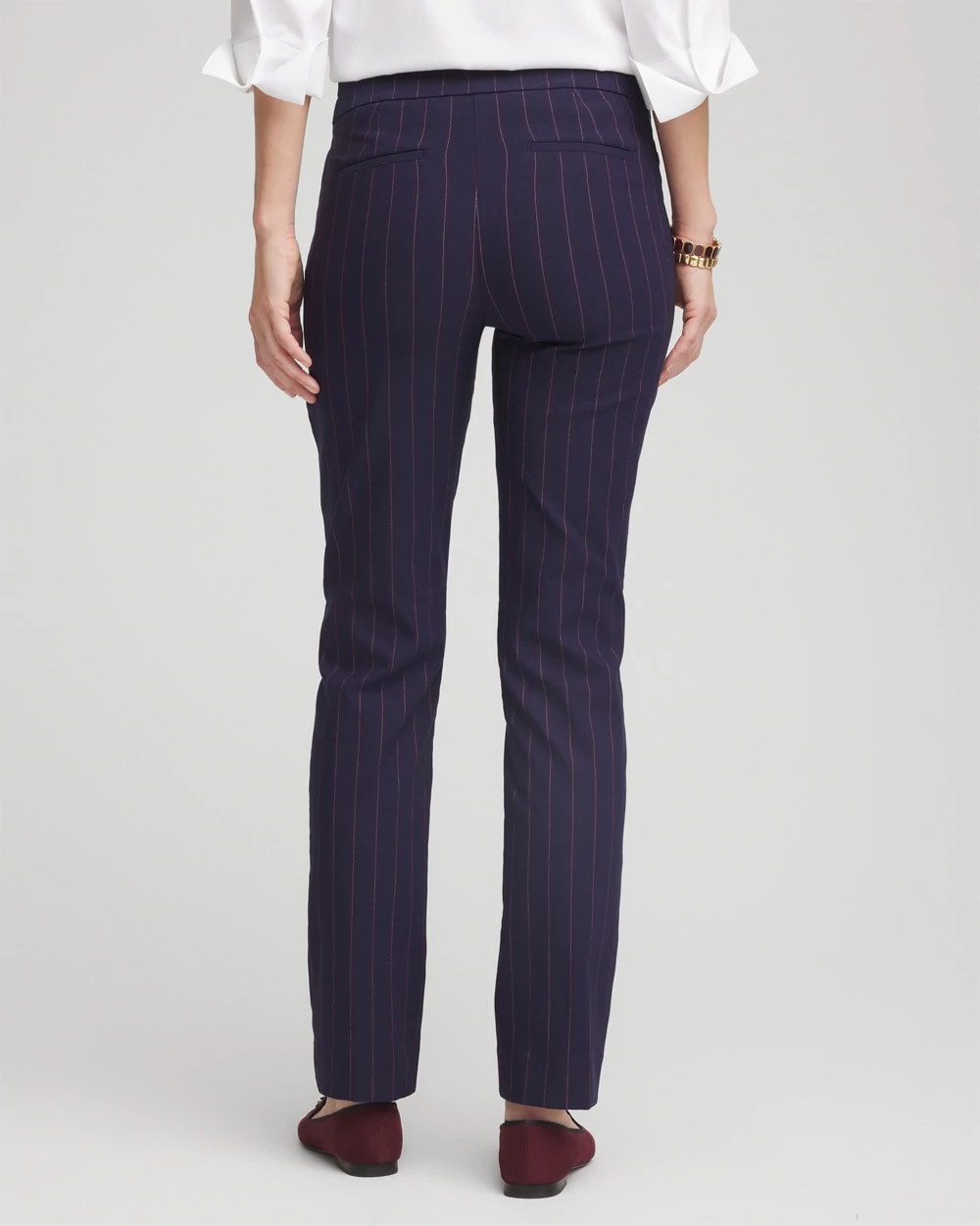 Chico's Collections Shadow Stripe Brigitte™ Slim Pull-On Pants