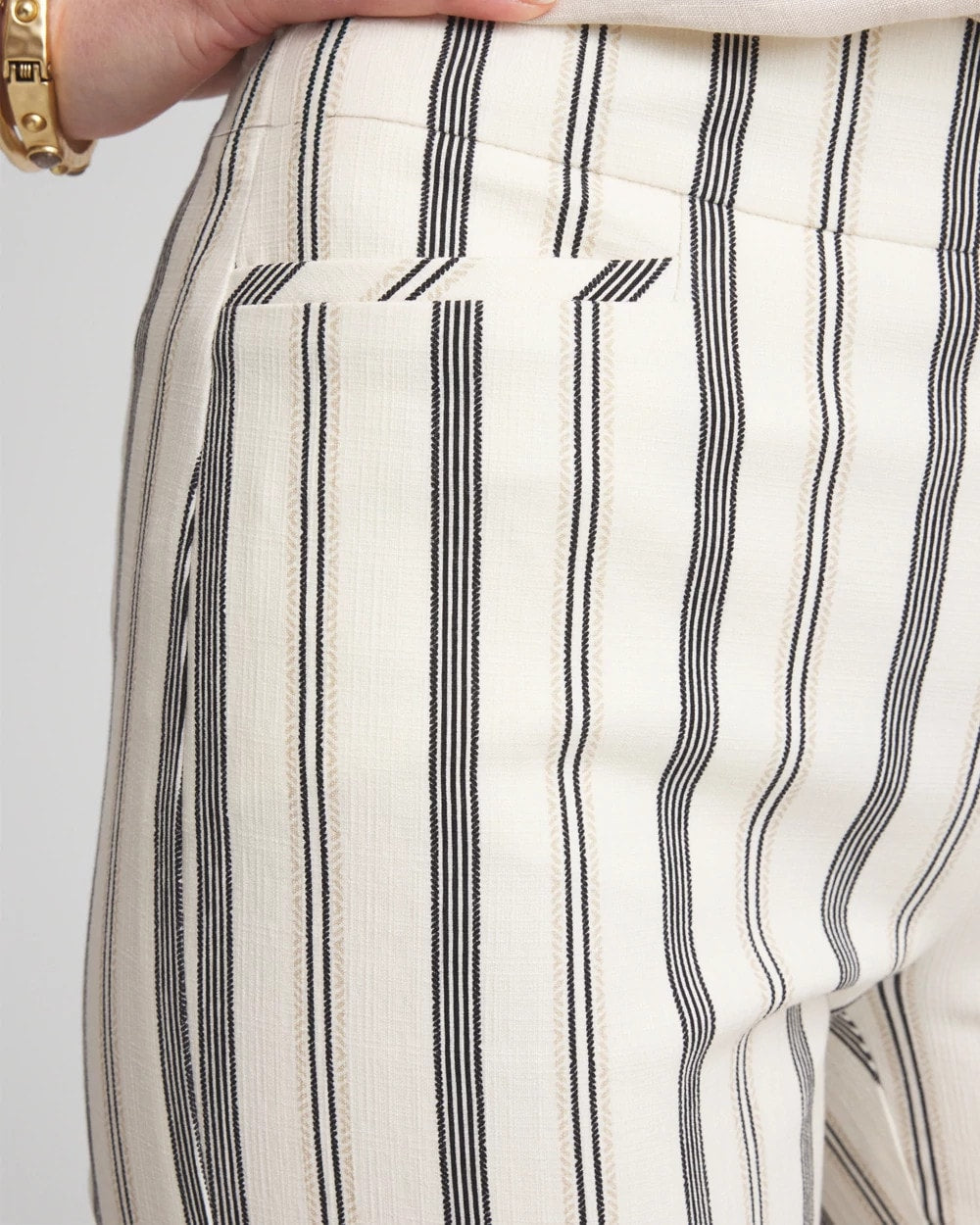 Chico's Collections Brigitte™ Slub Striped Cropped Pants