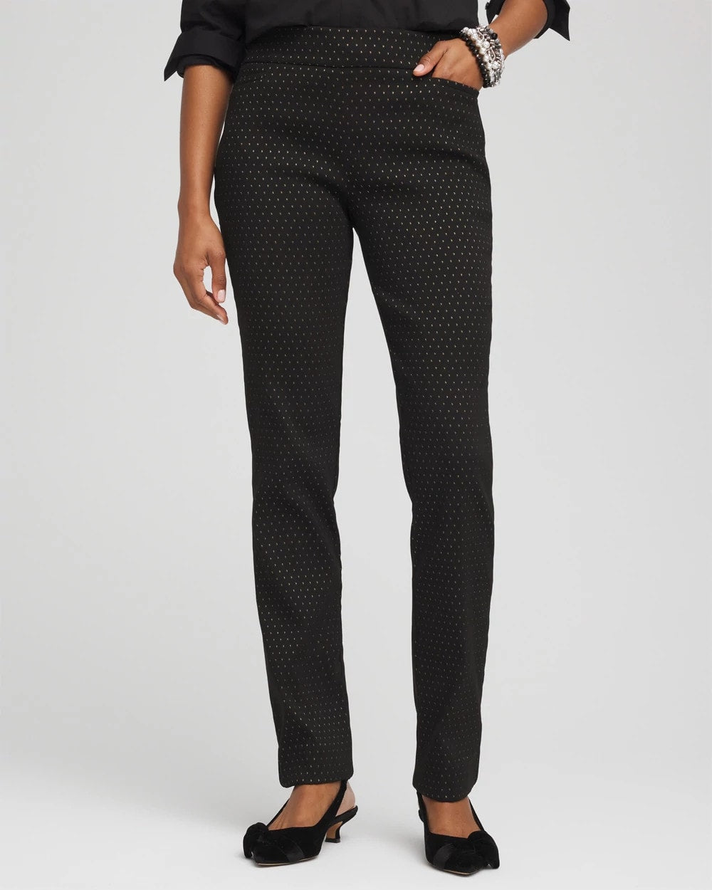 Chico's Collections Brigitte™ Slim Full-Length Jacquard Pants