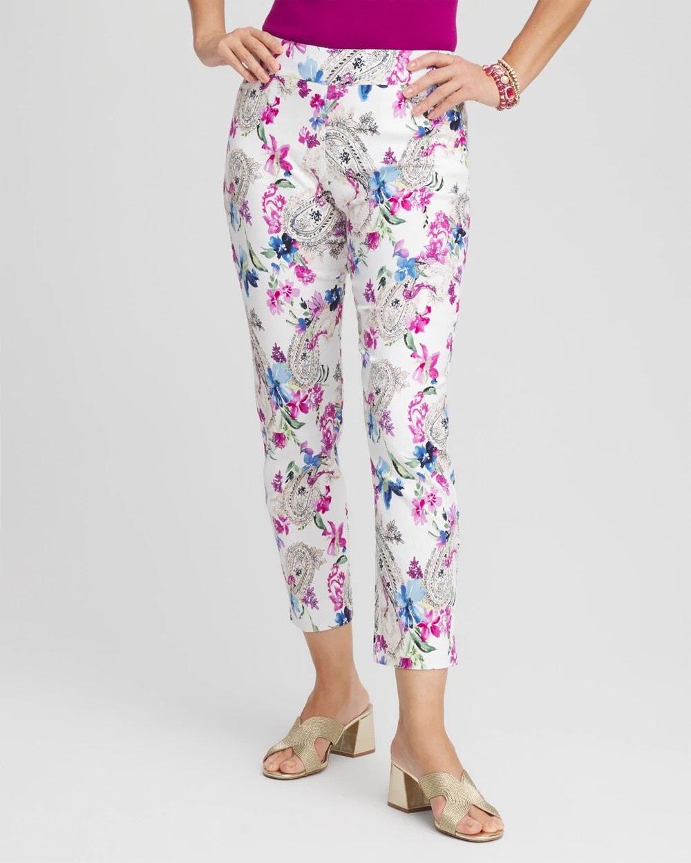 Chico's Collections Brigitte™ Paisley Floral Cropped Pants