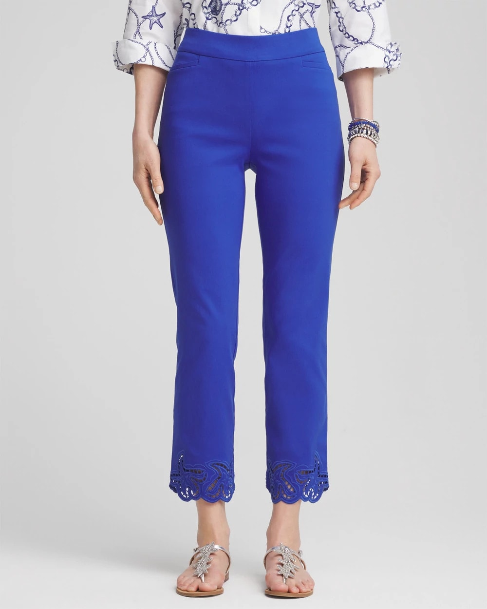Chico's Collections Brigitte™ Pull-On Cutwork Cropped Pants