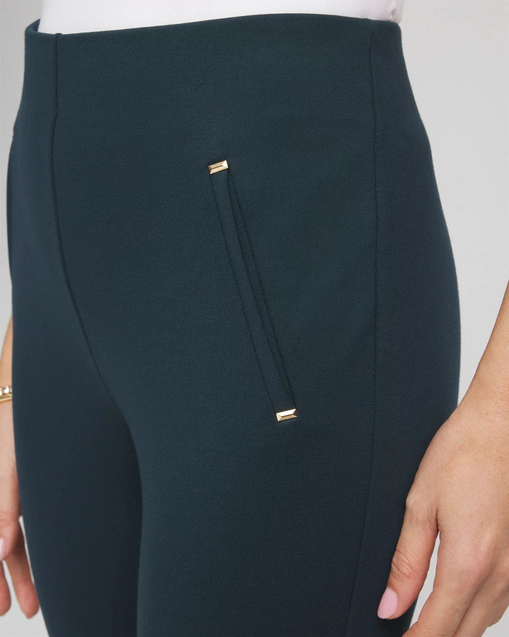Chico's Collections Juliet Slim Trim Detail Ankle Pants