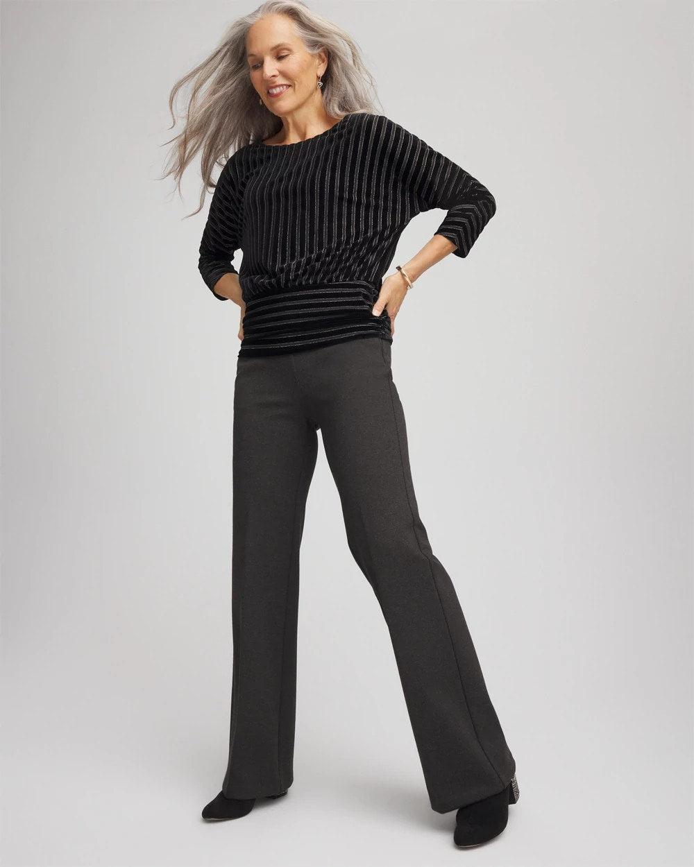 Chico's Collections Juliet Wide Full-Length Ponte Pants